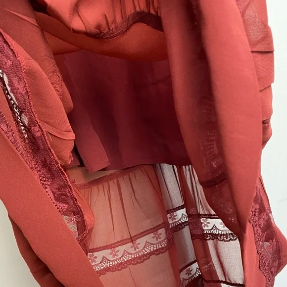 Women's Willow and Clay Chiffon Midi Shift Slip Dress Sz: Medium - Picture 7 of 12